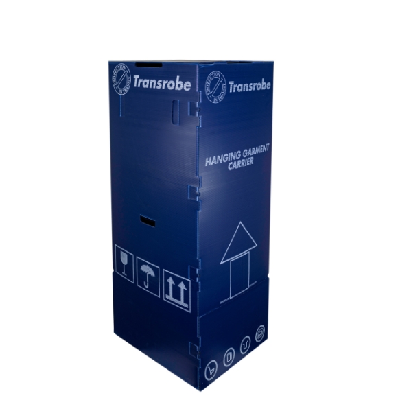Tall Blue Plastic Corrugated Wardrobe Boxes